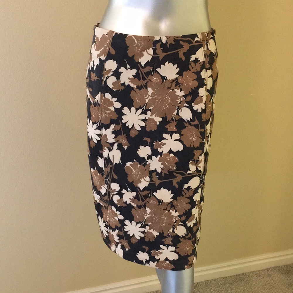 Marc New York Faux Suede Floral Pencil Skirt